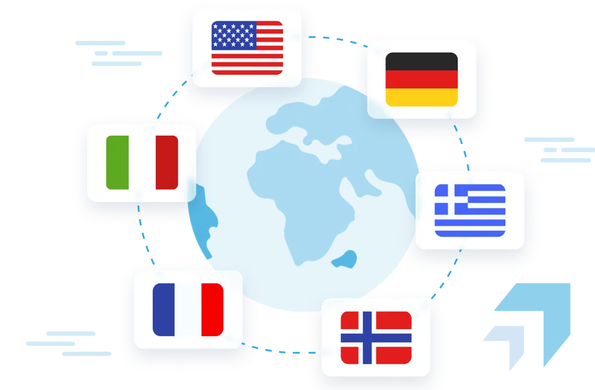 globe with country flags image